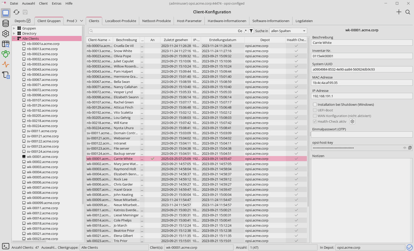Configed Health Check Settings